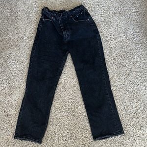 Abercrombie & fitch curve love 90: ultra high rise straight jeans black